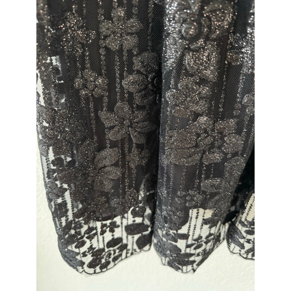 Free People All That Glitters Lace Mini Dress Black Goth Fairy Grunge Large NWOT - Picture 4 of 10